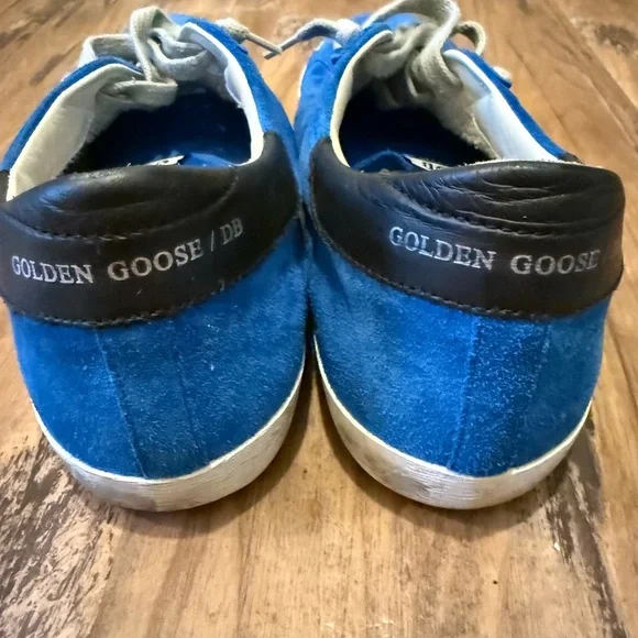 Golden Goose Blue Sneakers with Black Heel silver star rare color combo men’s - Picture 3 of 5
